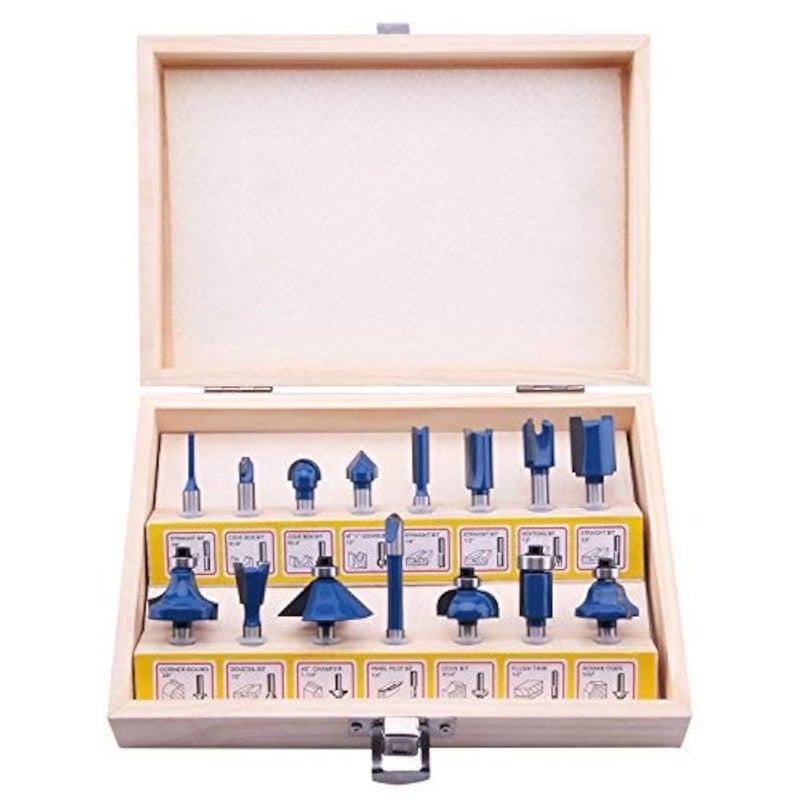 LU&MN Carbide Tipped Router Bit Set ( 24 PCS) with 1/4" Shank Wood Milling Saw Cutter, Multi-Purpose (Woodworking Tools for Home Improvement and DIY) - Image 1